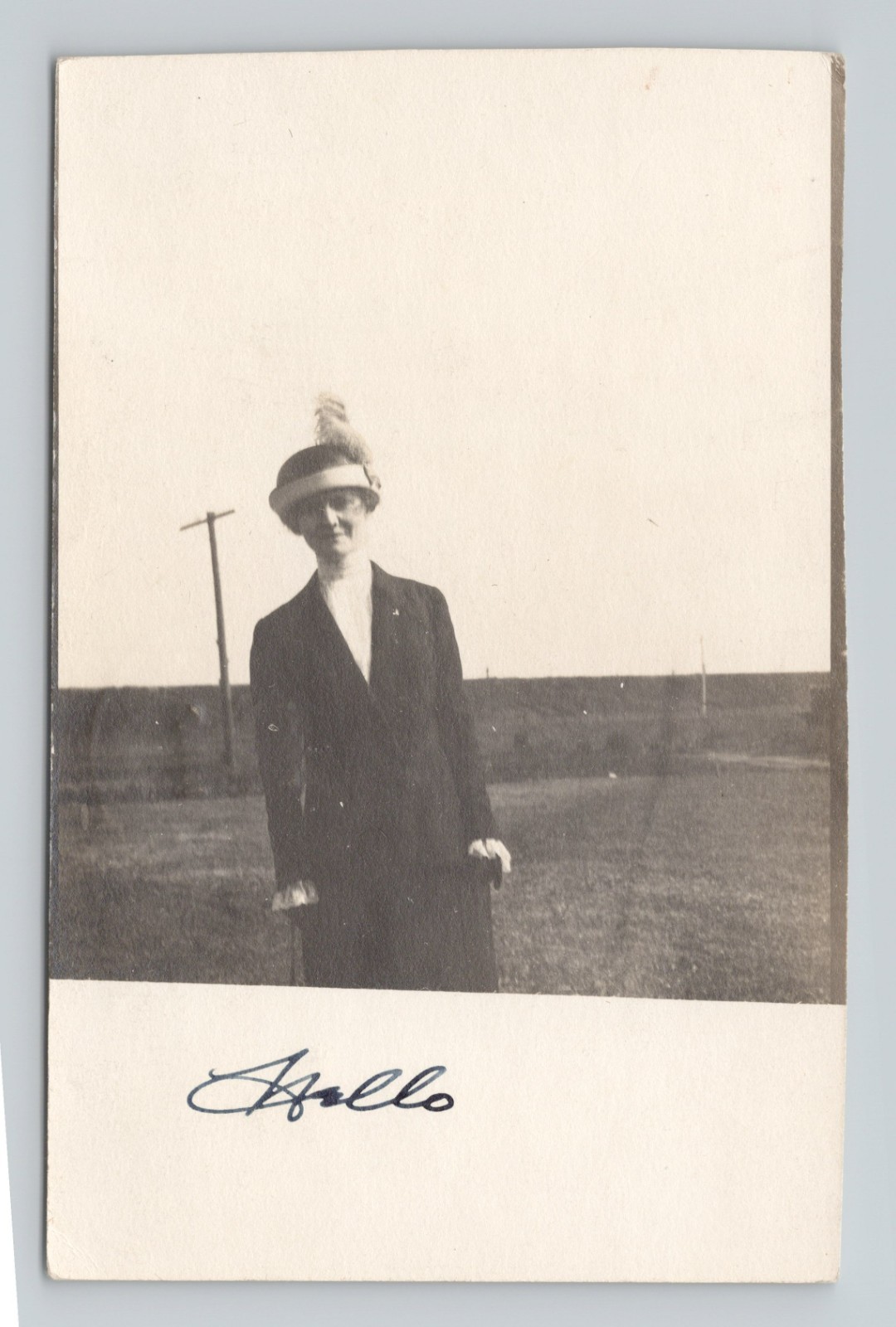 Vtg 1913 Woman Feather Hat Fashion Richmond California Real Photo RPPC Postcard
