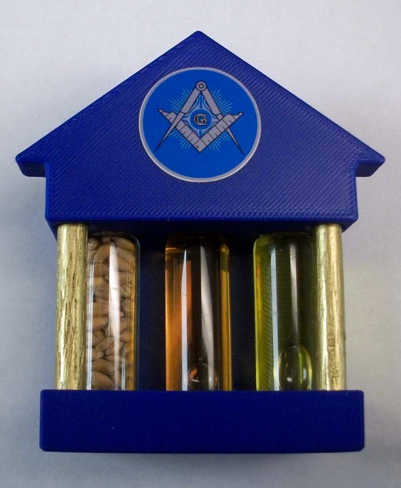 Masonic Fellowcraft token, Corn, Wine & Oil