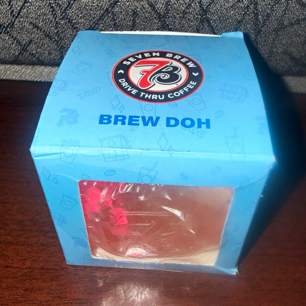 7 Brew Brew Doh - PINK Cube Block, Clear Pink - Blue Box