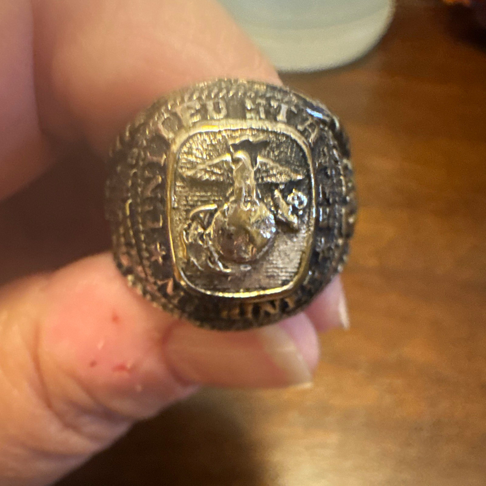 US Marine Corps USMC Eagle Globe & Anchor Emblem Ring - Militaria