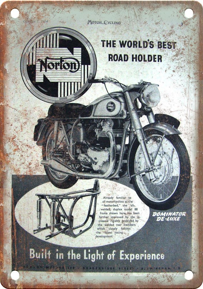 Vintage Motorcycle Ad Reproduction Metal Sign F109