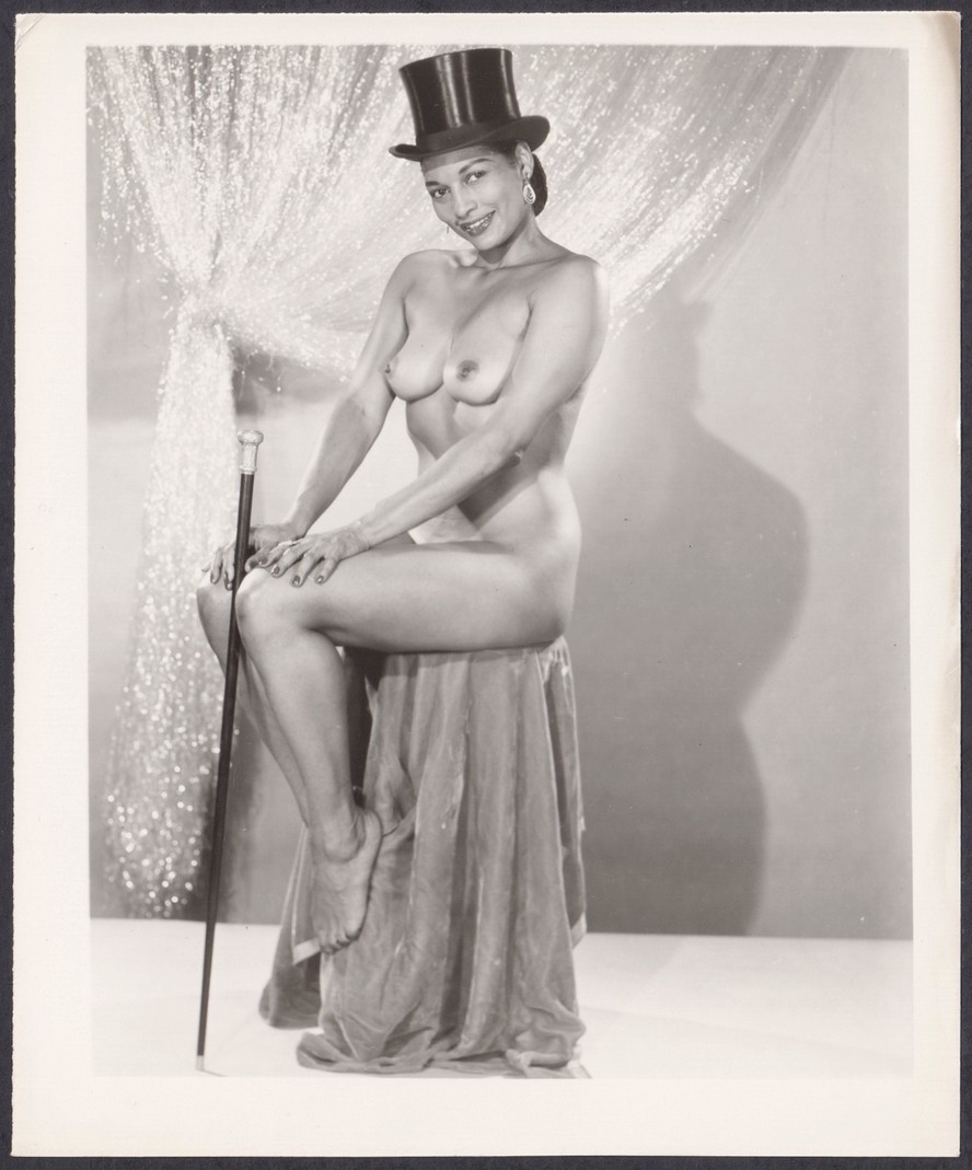 Vintage 1950's Girlie PINUP Photo ~ African American ~ Black ~ Nude B&W Original