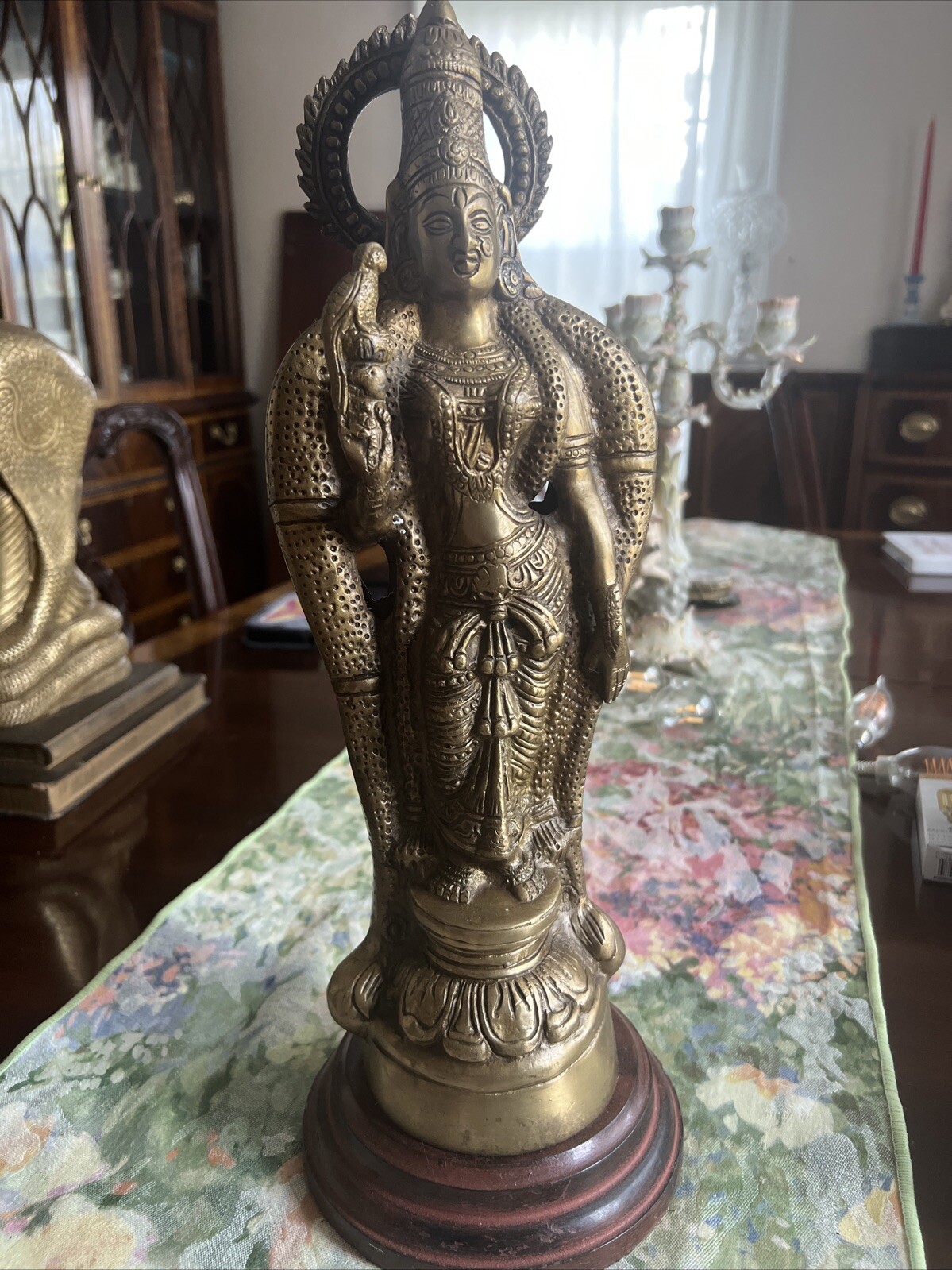 Brass Tibetan Goddess 15 1/2” Figure