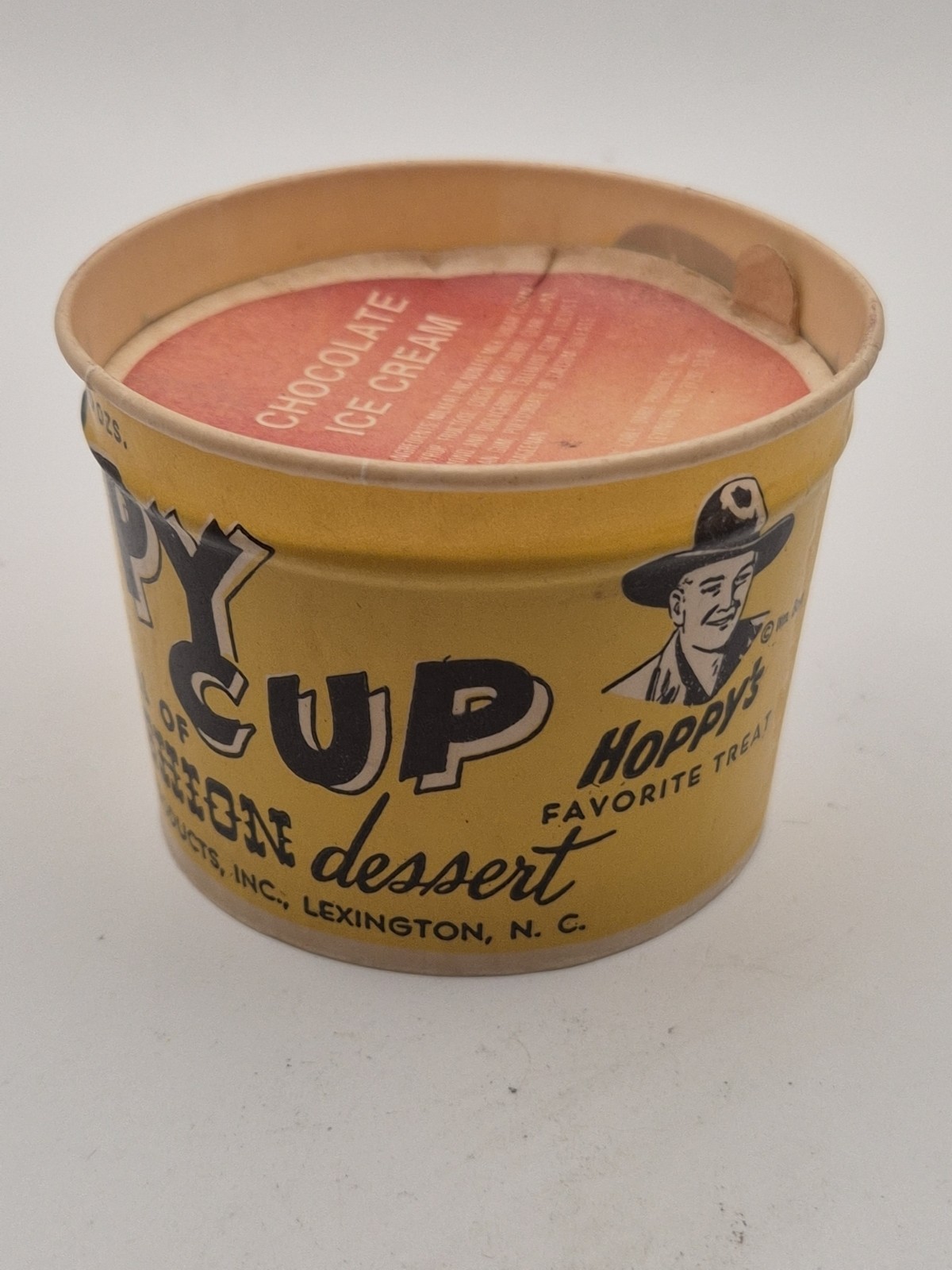 1960's Coble Dairy Lexington NC Hopalong Cassidy 5oz  Ice Cream Hoppy Cup