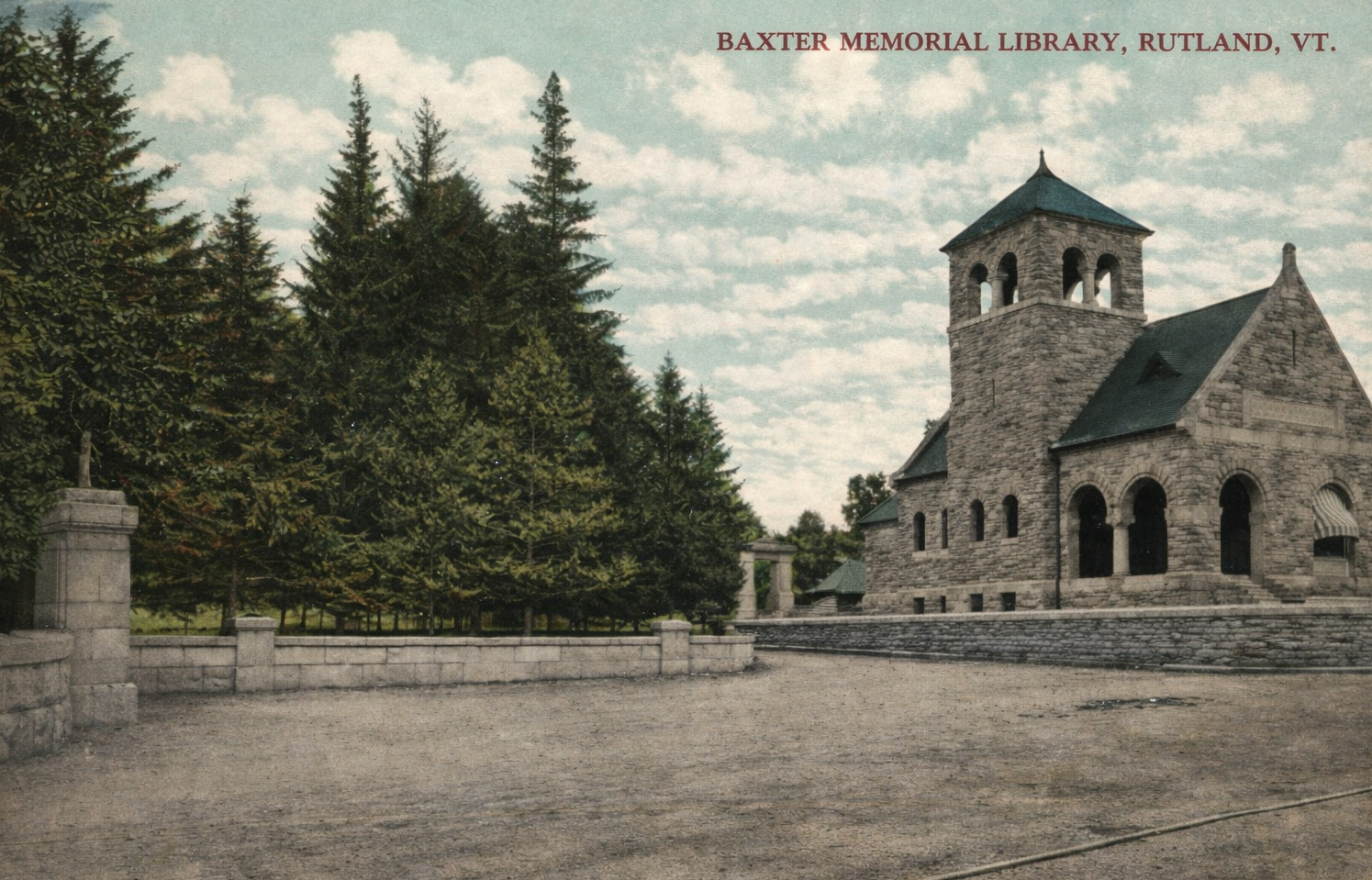 Rutland Vermont VT Baxter Memorial Library Retro Vintage Art Picture Photo 4x6