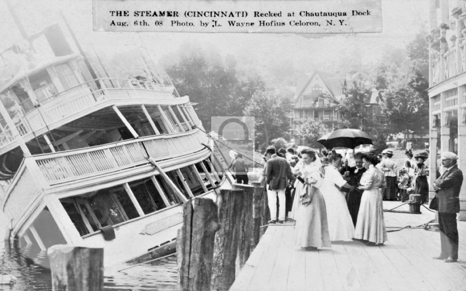 Cincinnati Steamer Boat Dock Wreck Chautauqua New York NY - Reprint