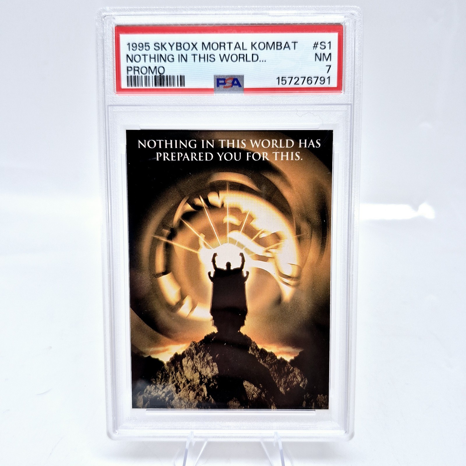 1995 SkyBox Mortal Kombat Title Card #S1 PSA 7 Promo Card 
