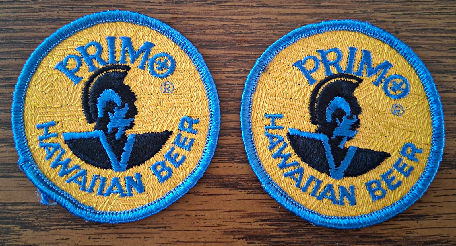 Primo Hawaiian Beer Embroidered Patch Lot of 2 - Breweriana Patch