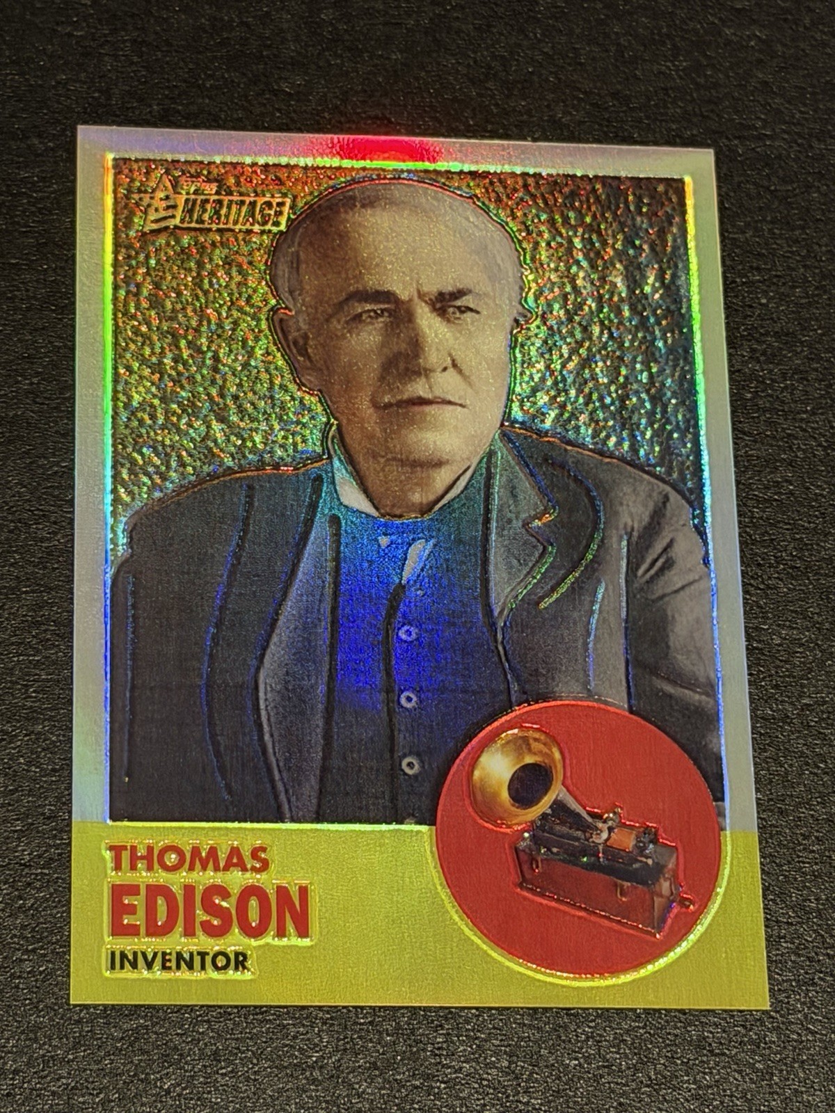2009 Topps American Heritage Thomas Edison #C41 Chrome Refractor 22/76. Rare
