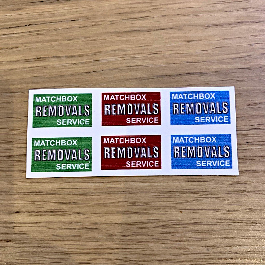 Matchbox Lesney No 17 Bedford Removals Van - Replacement Decals