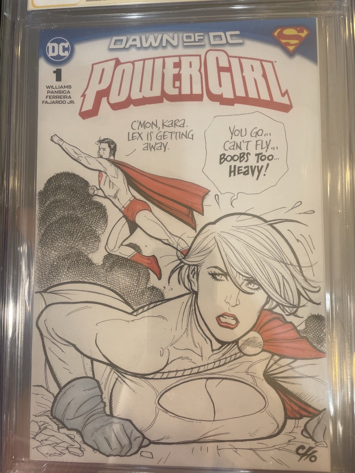 Frank Cho Sketch Cover Power Girl #1 CGC Signature Series 9.8 