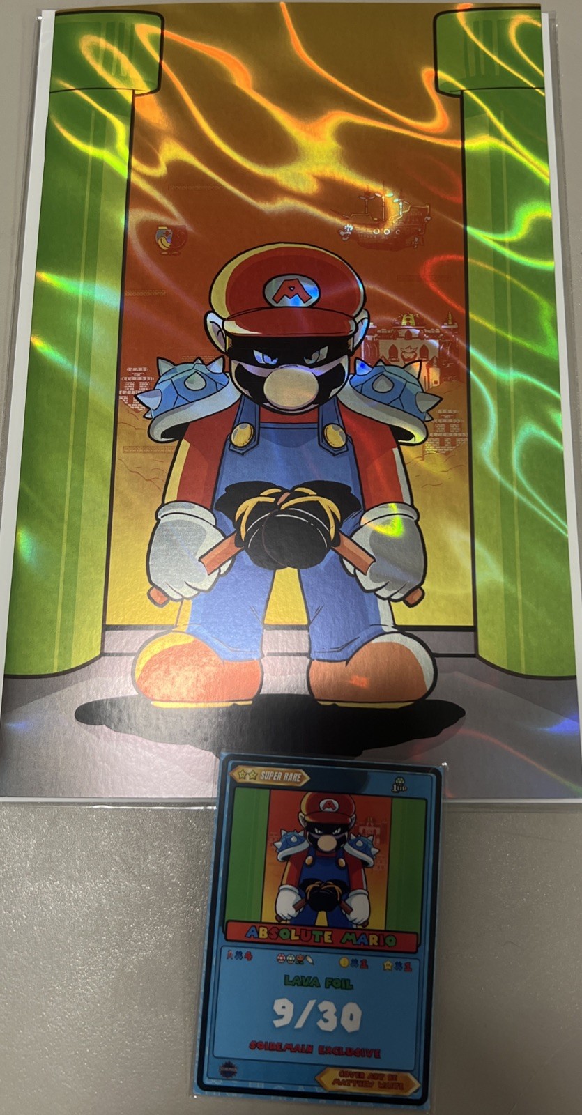 SOLD OUT Mario (Absolute Batman Homage) Absolute Mario~LAVA FOIL Ltd 9/30🤩