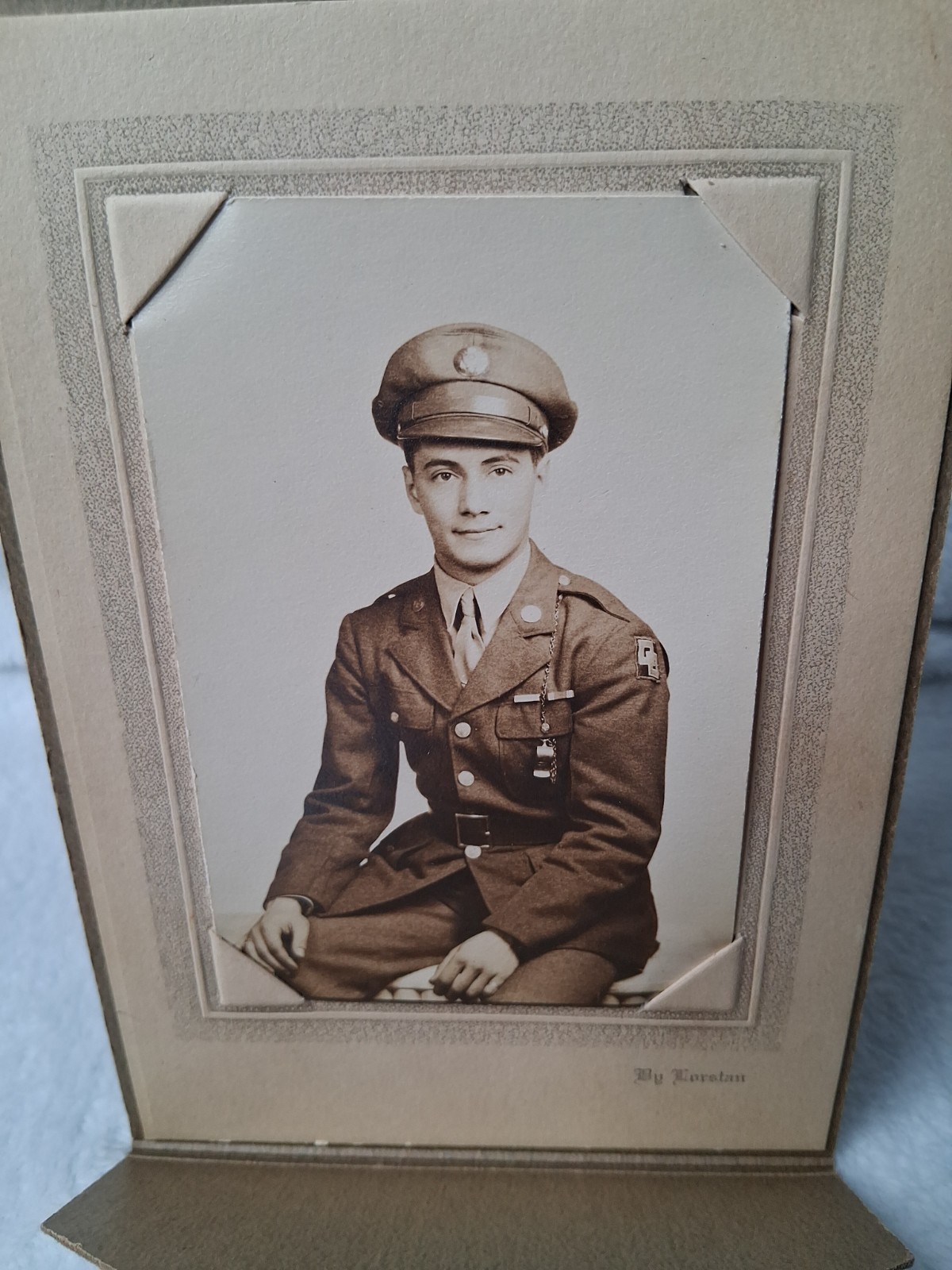 Original WWII US Army Soldier Portrait Photo By Loxton Hand Tinted Military...