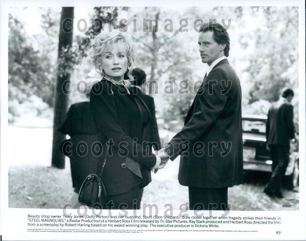 1989 Wire Photo Actor Sam Shepard Singer Actress Dolly Parton Steel Magnolias