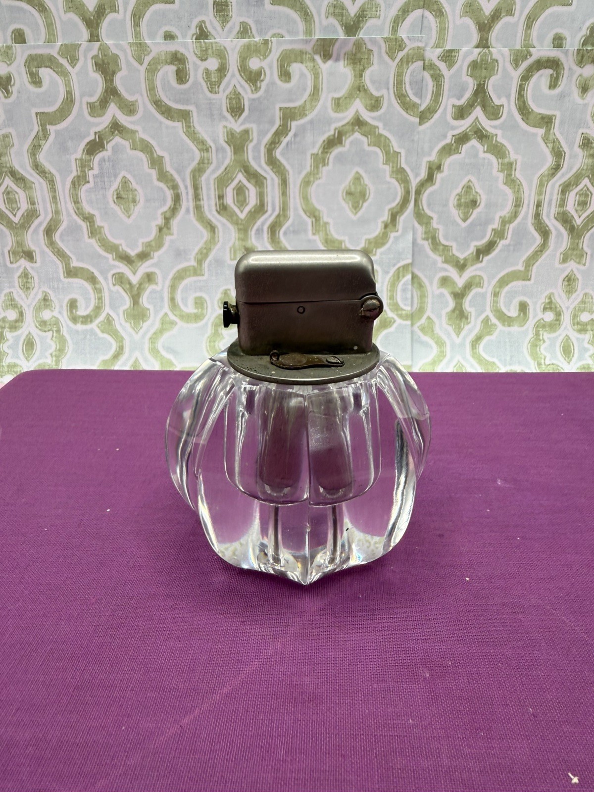 Vintage 1930s Thorens Crystal Table Lighter