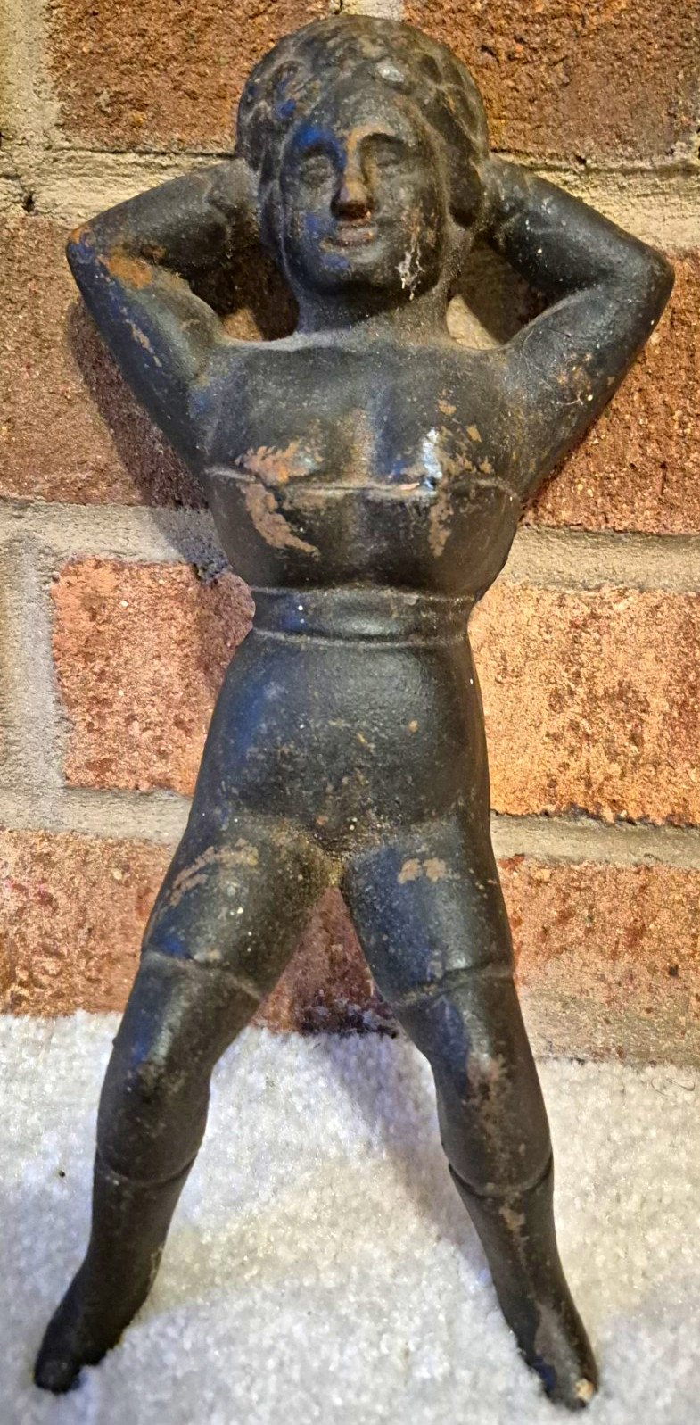 Antique Original Naughty Nelly Boot Jack Door Stop Nellie Cast Iron Burlesque