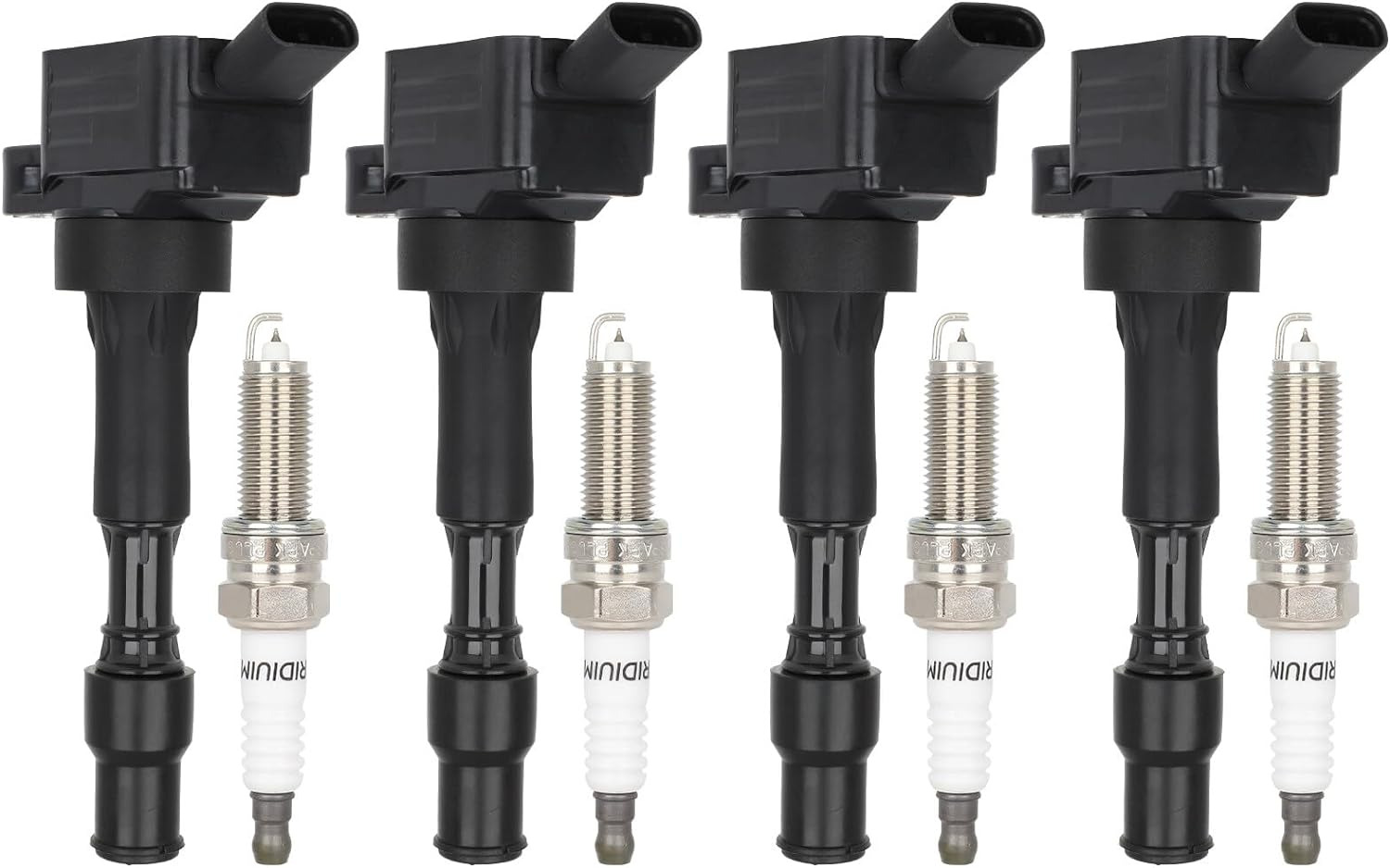 4 Ignition Coils and 4 Iridium Spark Plugs for Hyundai Elantra Sonata Kona