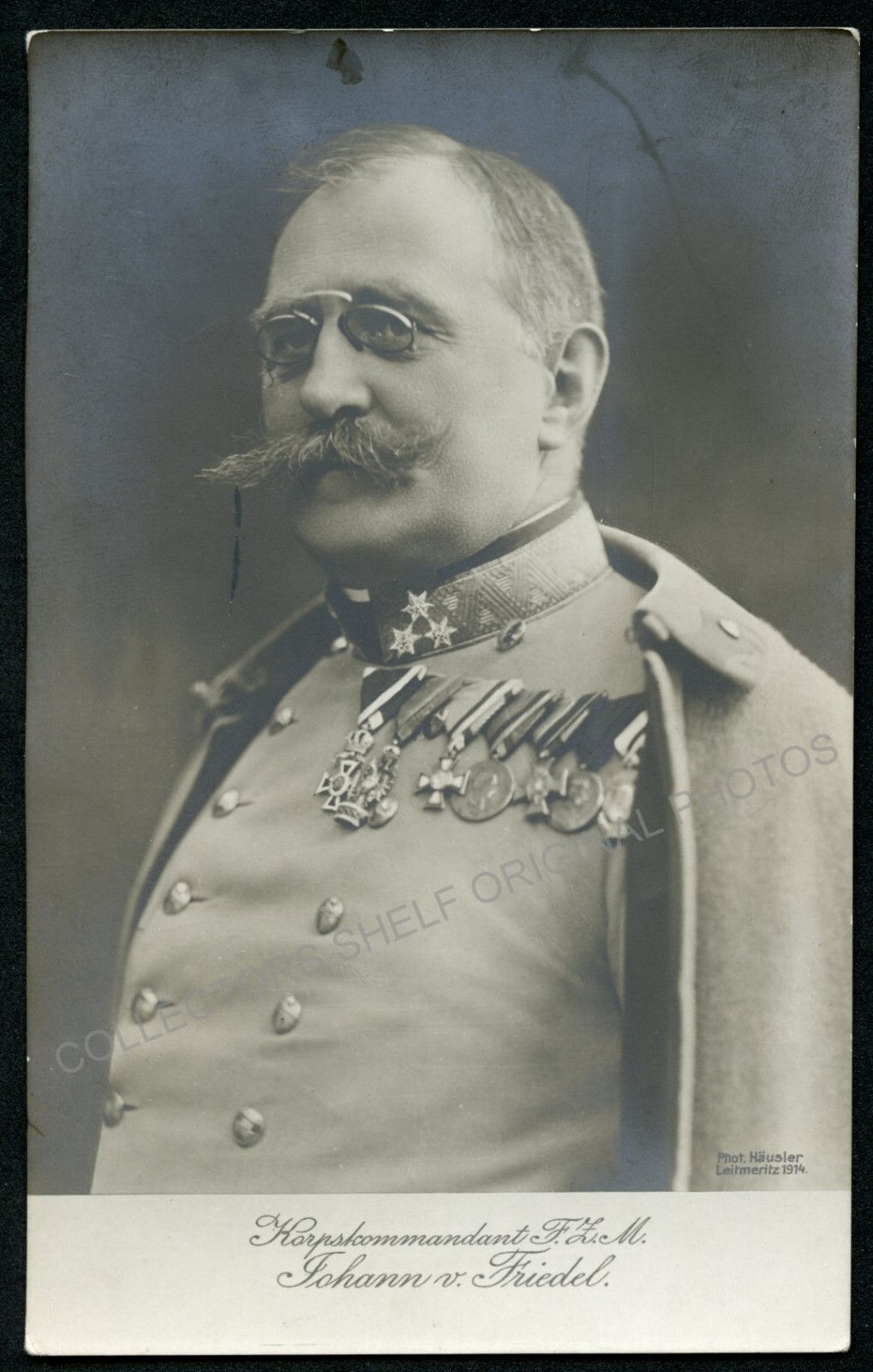 JOHANN VON FRIEDEL AUSTRIAN-HUNGARIAN GEN HAND-SIGNED AUTOGRAPH WWI c1916 PHOTO