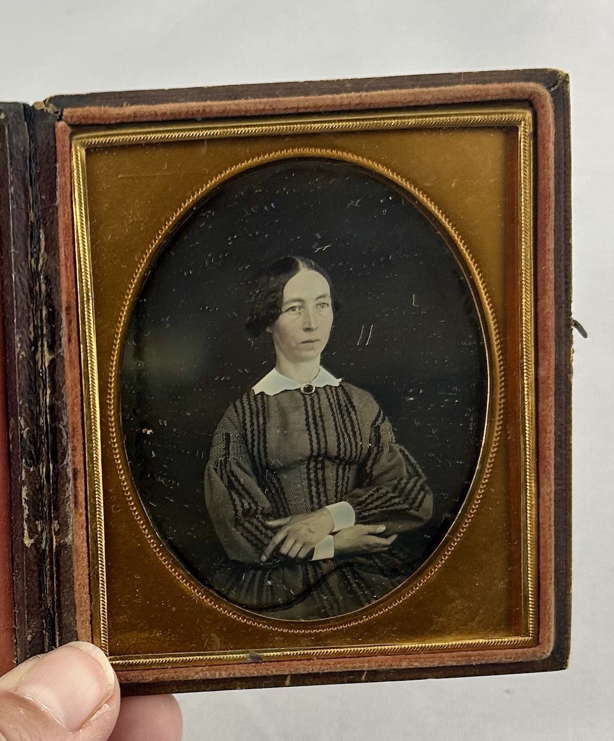 Daguerreotype Woman Mrs. A. Southworth Gold Full Case Antique