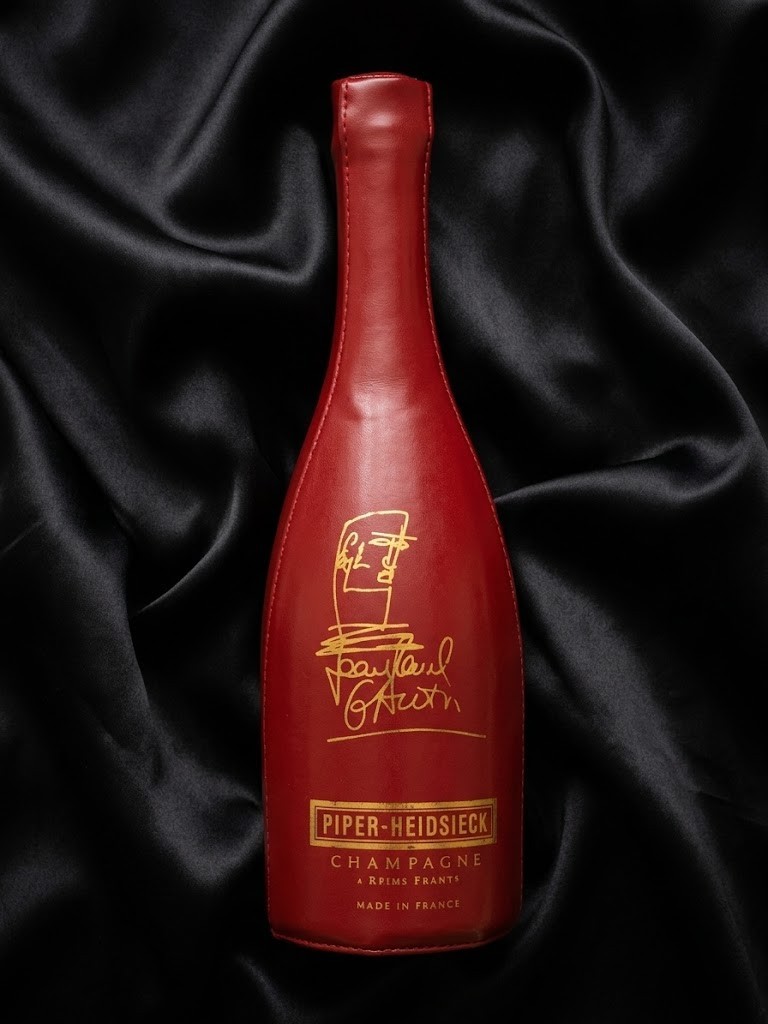Rare Vintage Jean Paul Gaultier x Piper-Heidsieck Burgundy Leather Champagne