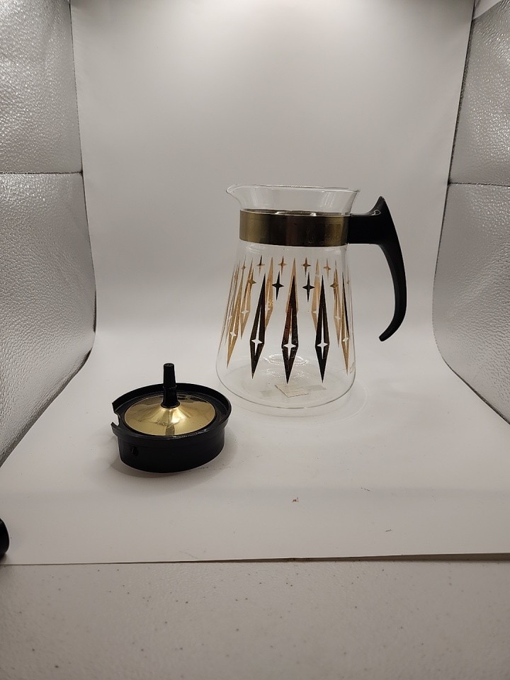 Vintage Pyrex Atomic Coffee Pot With Lid