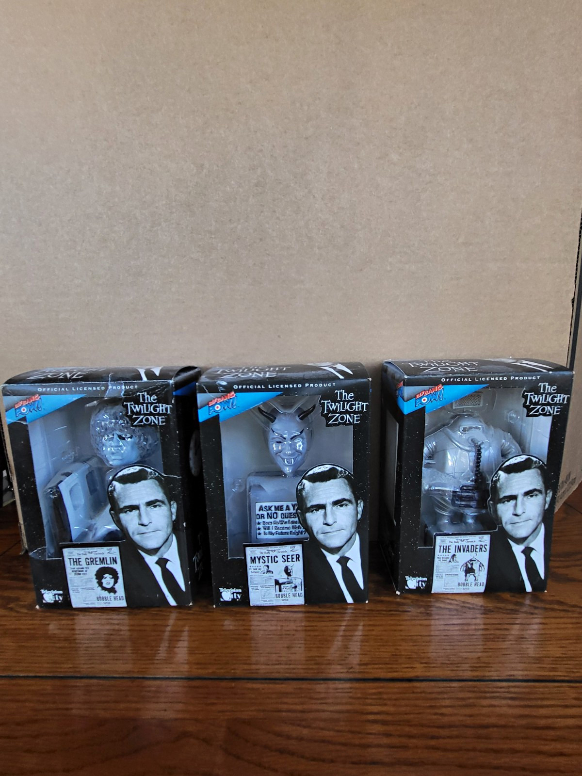 Bif Bang Pow Twilight Zone Bobbleheads (3) Gremlin, Mystic Seer, The Invaders