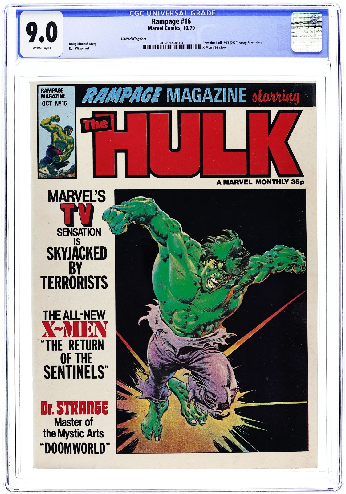 Rampage Monthly Magazine #16 Rampaging Hulk - 1979 - CGC 9.0 - Bob McLeod