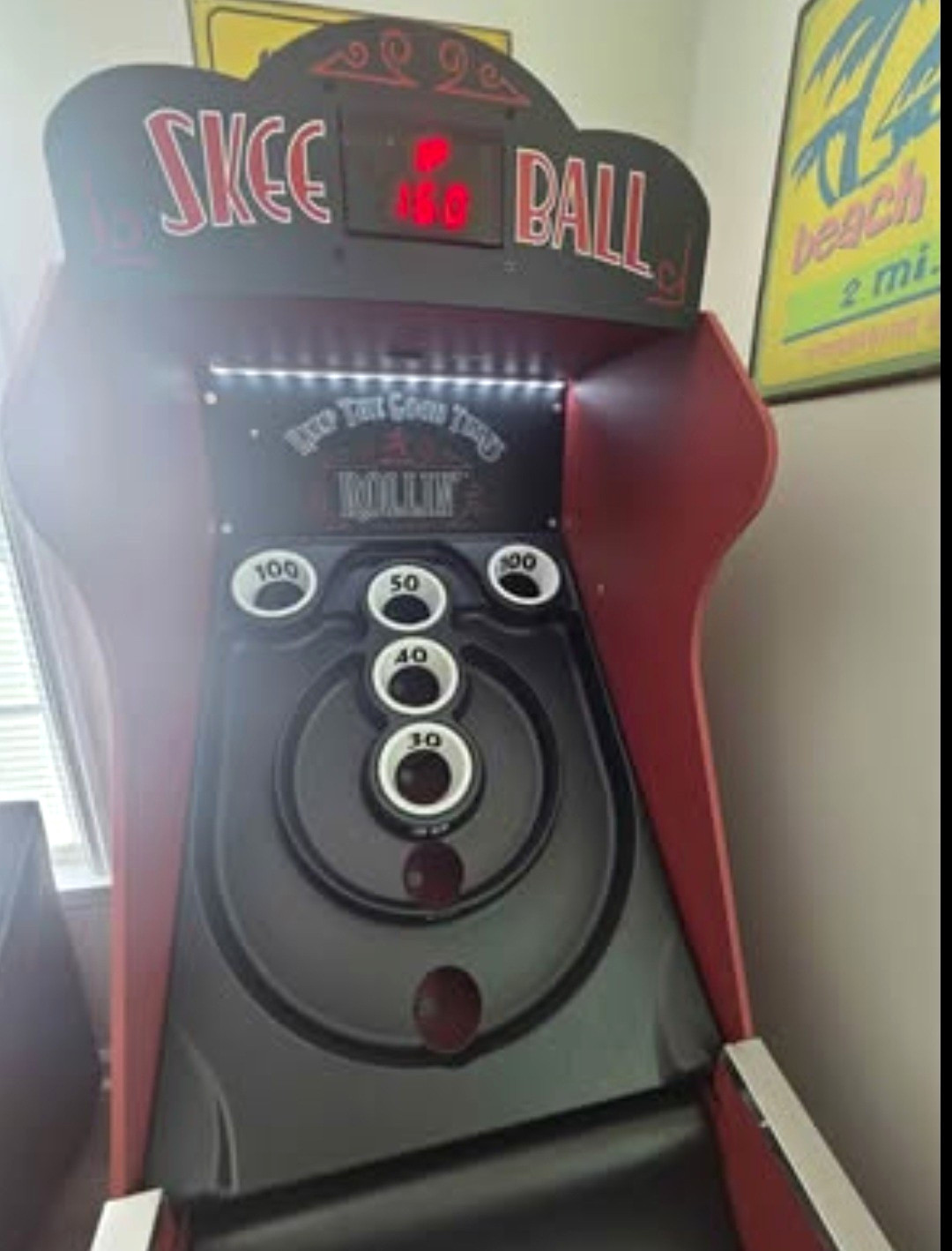 Skee Ball Machine Arcade Game Lane with Ball Return Keep The Good Times Rollin'