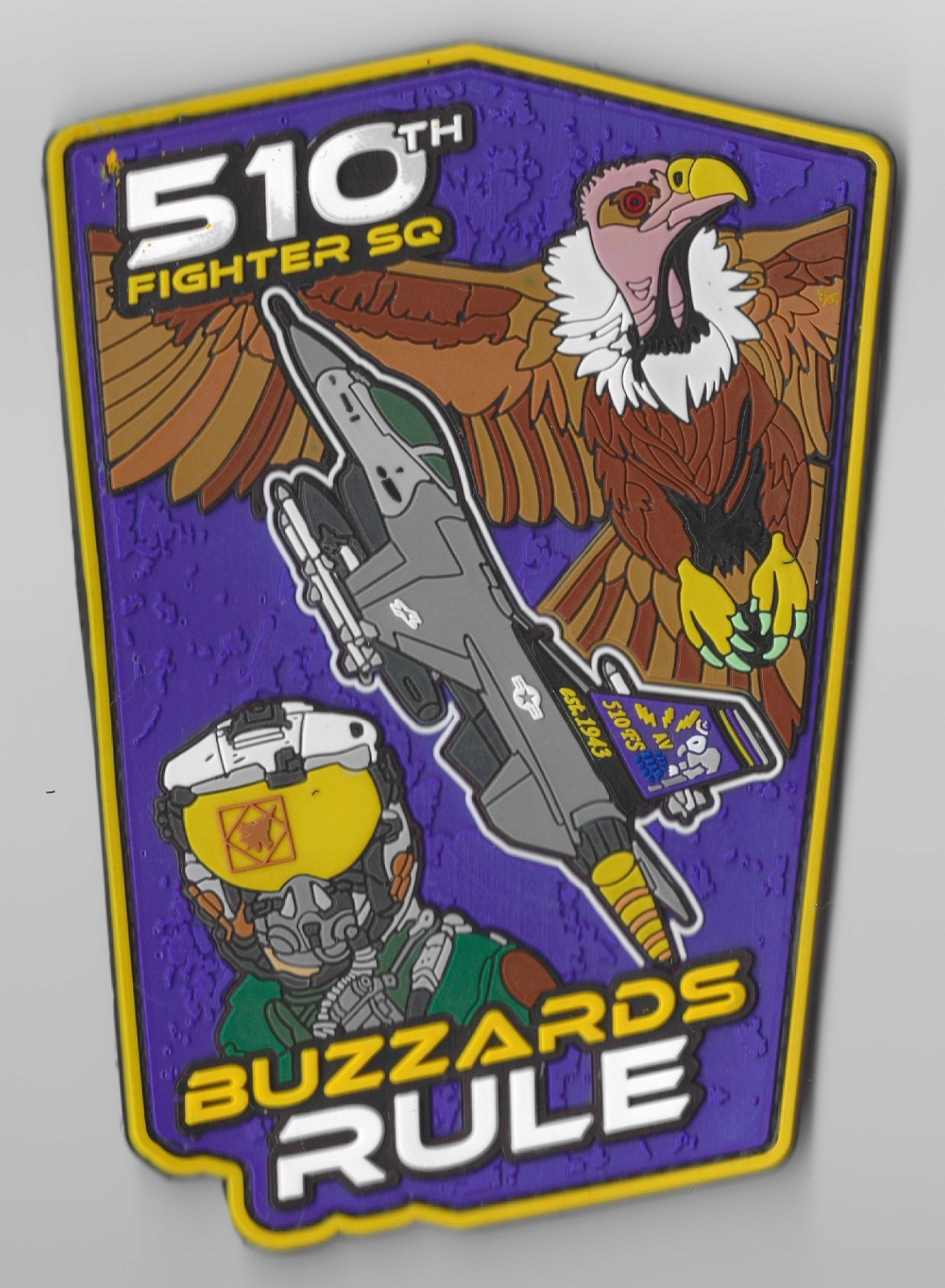 United States Air Force Patch Buzzards Rule USAF 510th Fighter SQ. U.S. Airforce