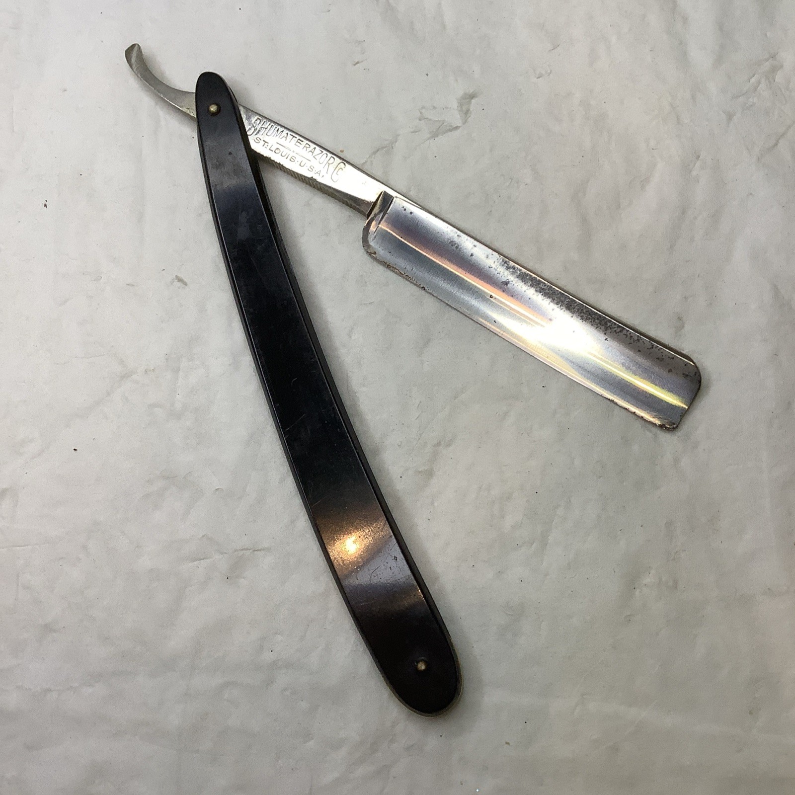 Barber Straight Razor Shumate Razor Co St Louis/vintage