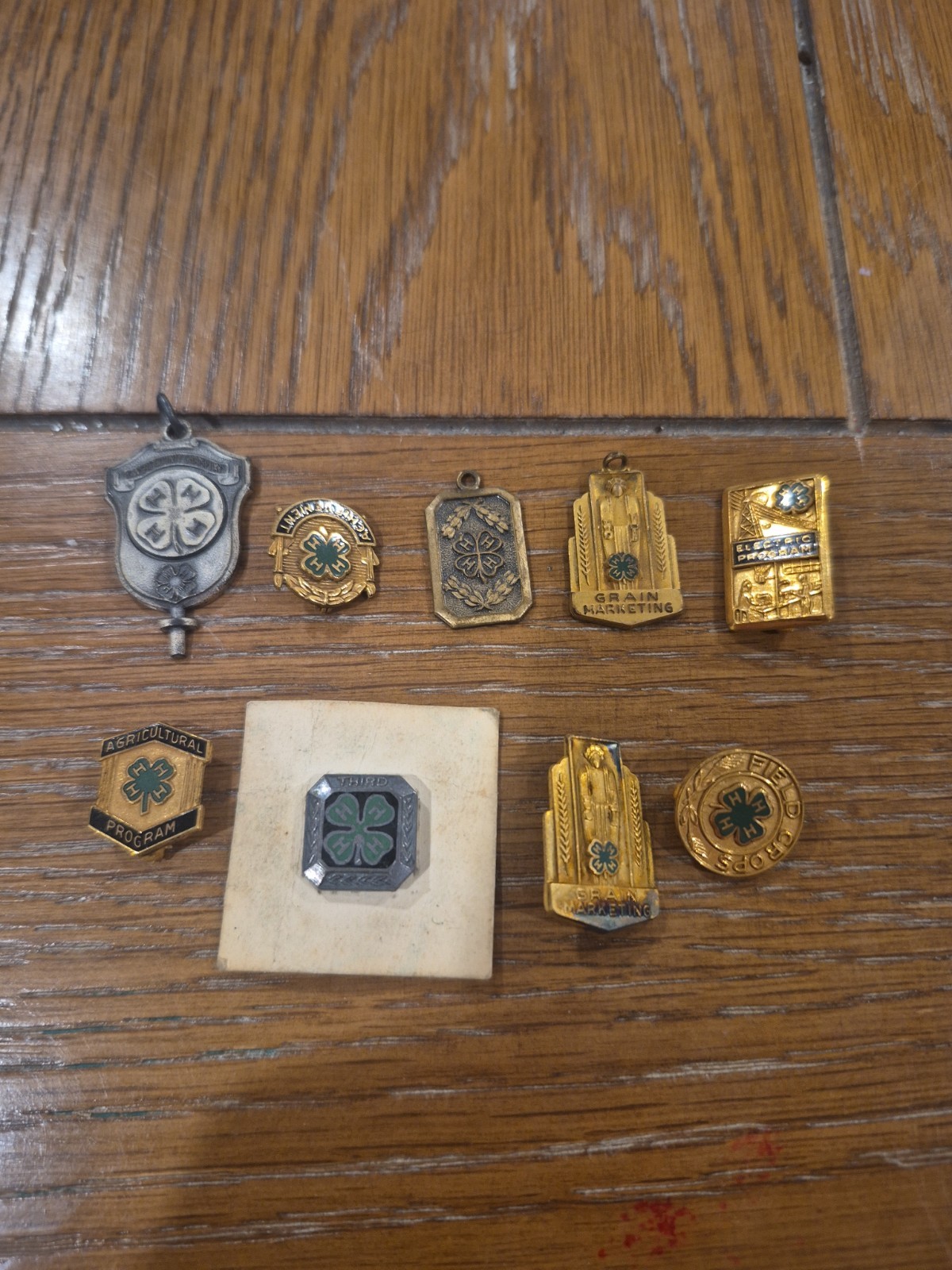 Vintage Future Farmers Of America 4H Bronze Pendant Pin Locket Lot FFA