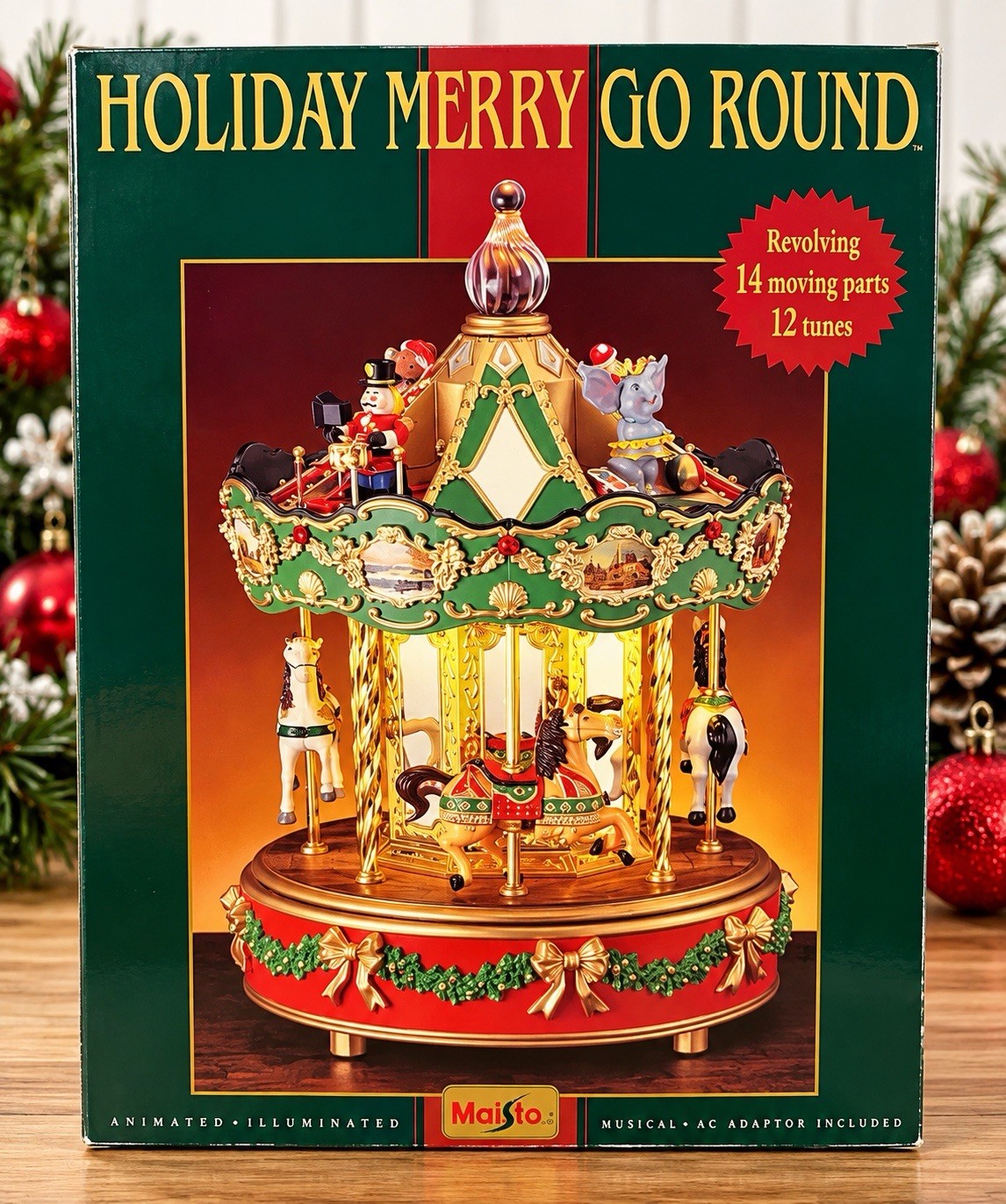 Vintage 1997 Maisto Christmas Collection Merry Go Round Carousel Holiday NEW