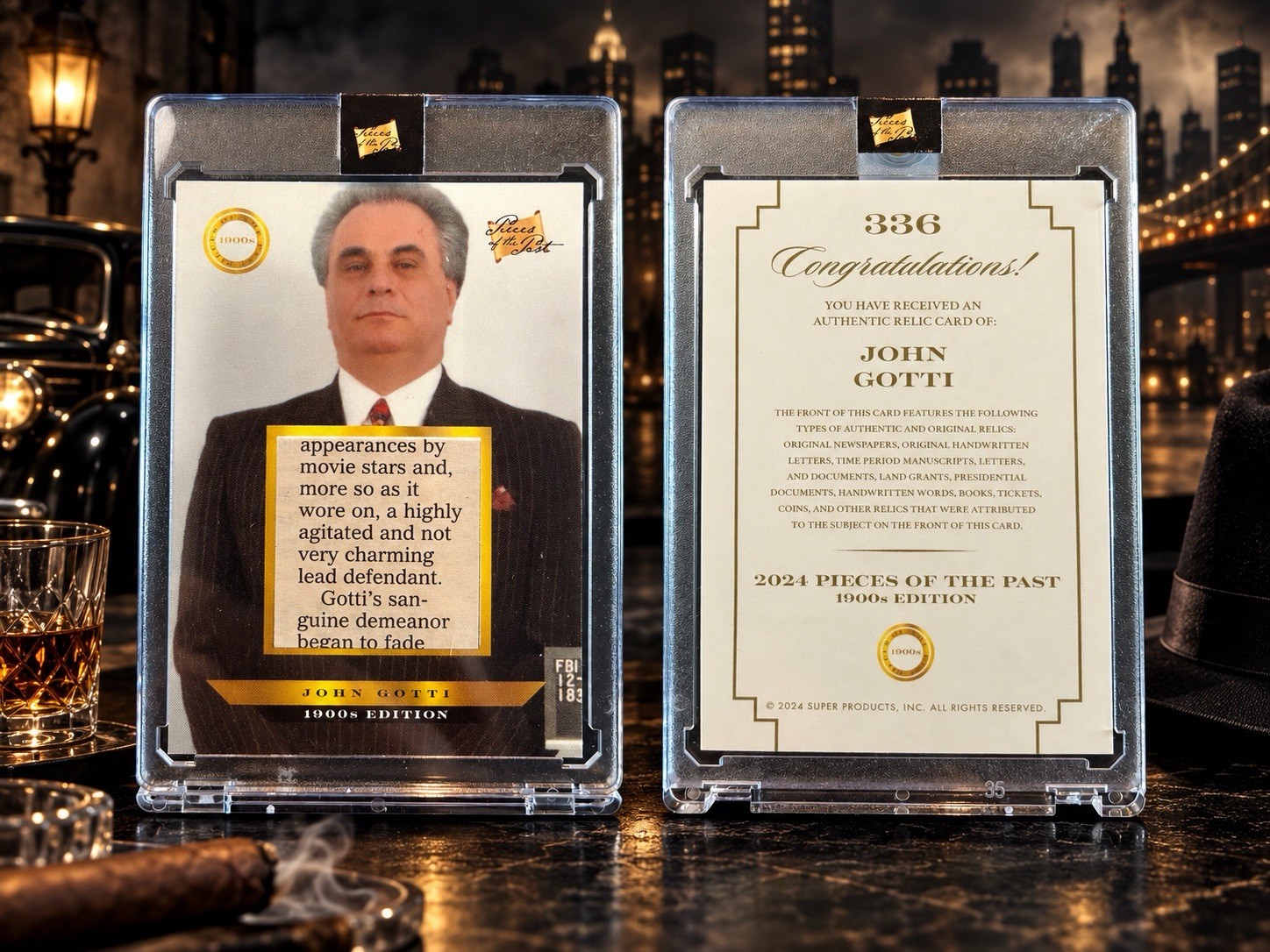 John Gotti #336 Pieces of the Past Authentic Newspaper Relic Mafia Mob 2025 Box