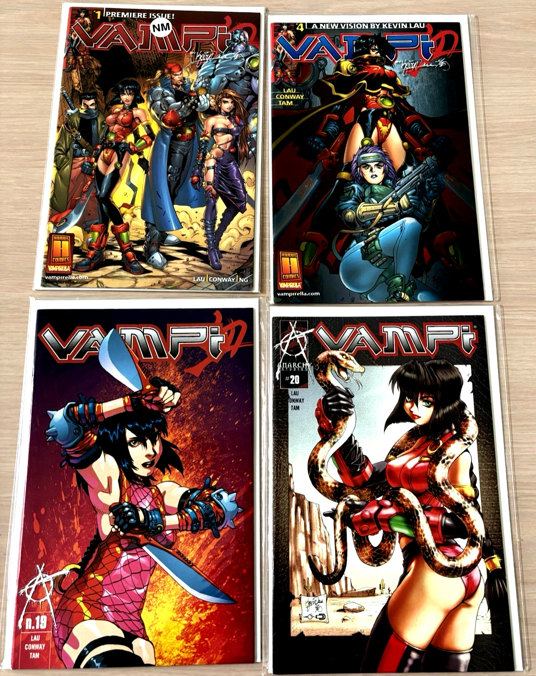 COMIC BOOK  VAMPI   ISSUES 1E (NM), 4, 19B, 20 (4) ANARCHY STUDIOS   B&B
