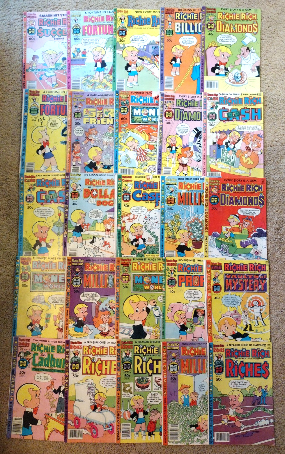 Vintage Richie Rich Comics--Lot of 25--Nice Condition