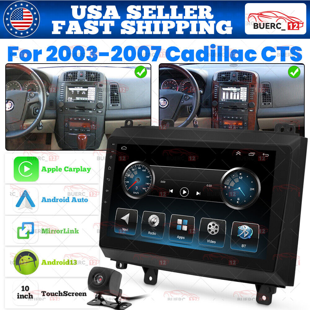 For 2003-2007 Cadillac CTS Android 13 Apple Carplay Car Stereo Radio GPS Navi