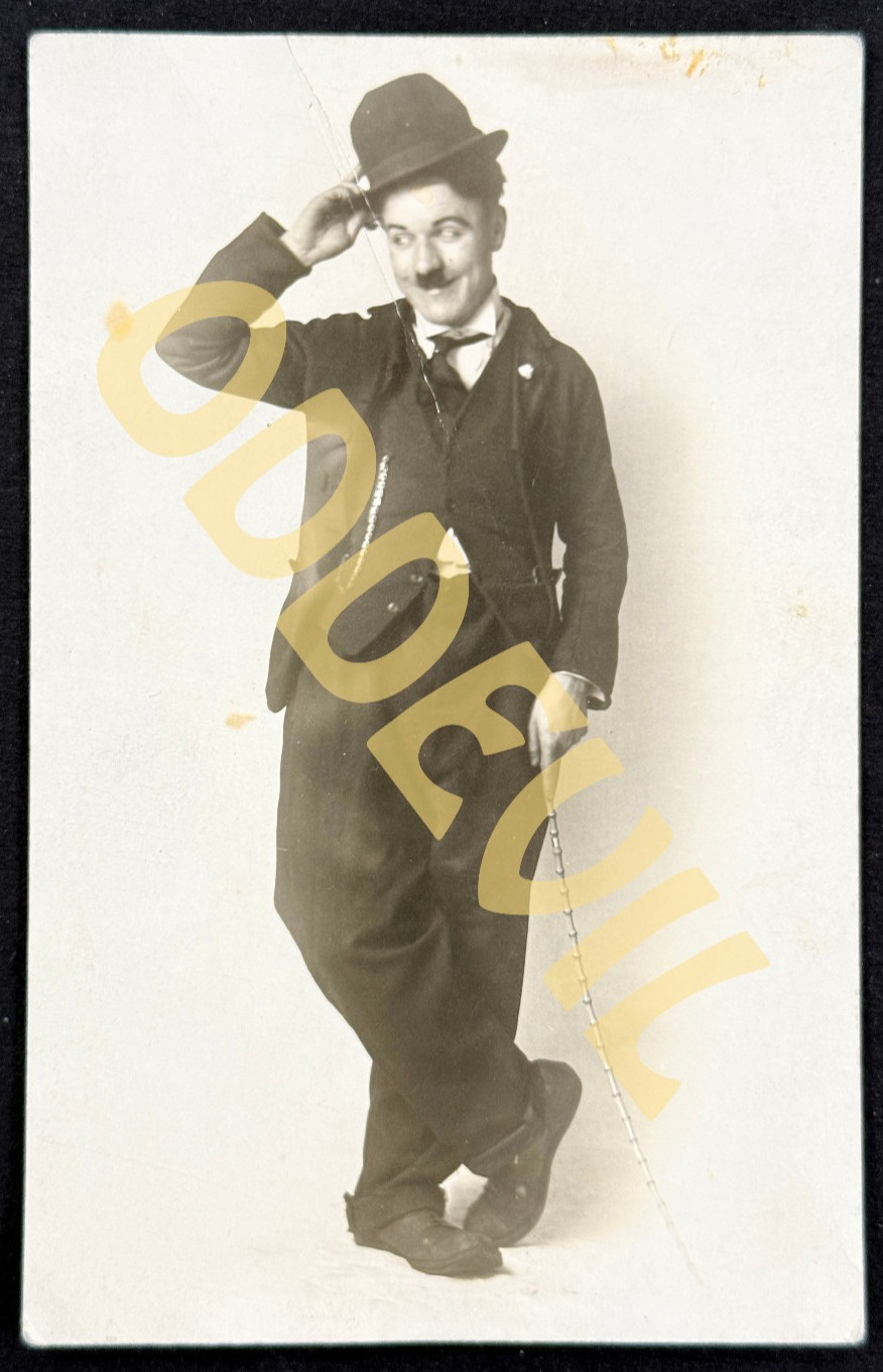 1915 Charlie Chaplin 'The Tramp' RPPC photo postcard RKO