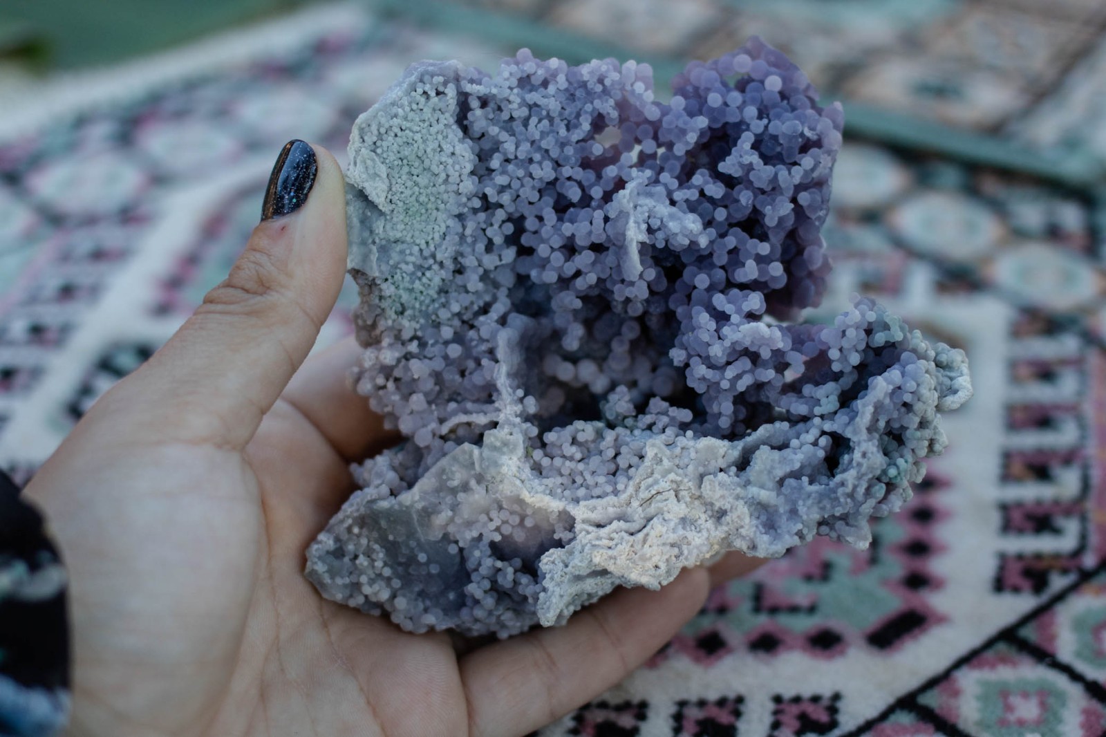 Natural Purple Grape Agate Crystal Chalcedony Cluster Specimen Raw Mineral 320g