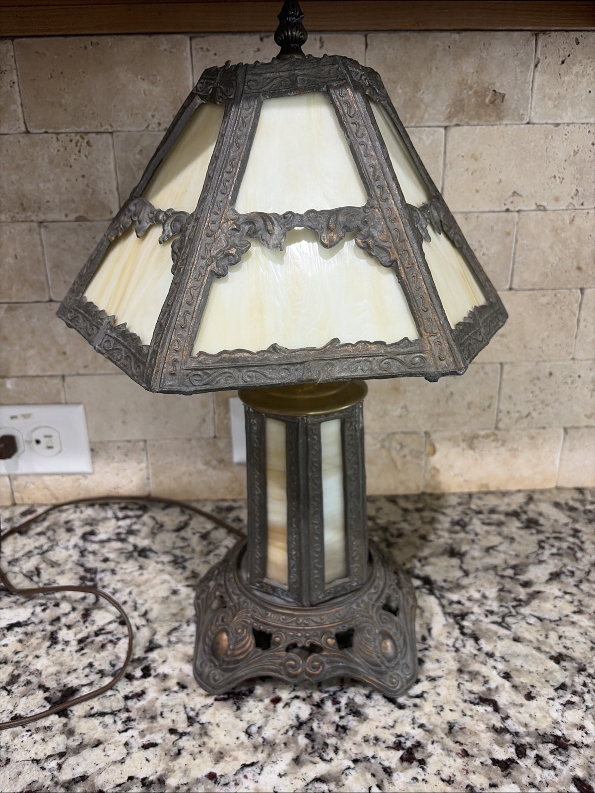 Amazing Antique Paul Henningsen Art Nouveau Slag Glass Lamp