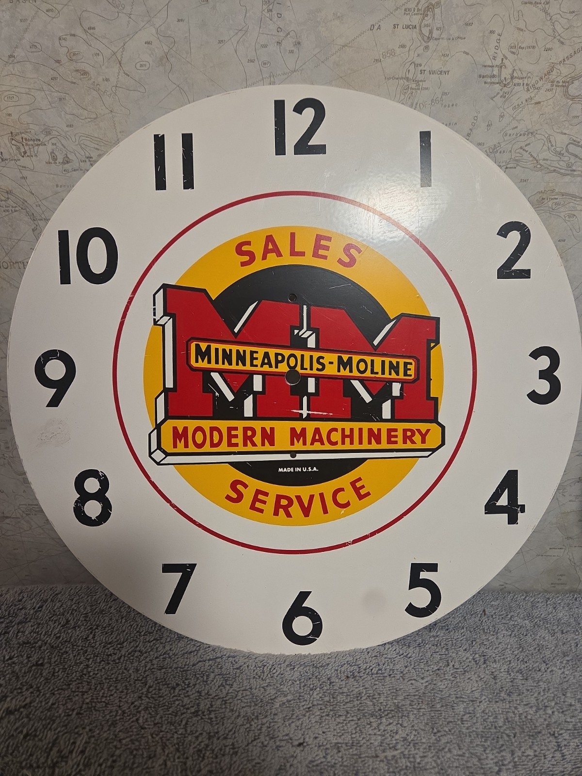 Vintage Minneapolis-Moline Modern Machinery Sales and Service Clock Face