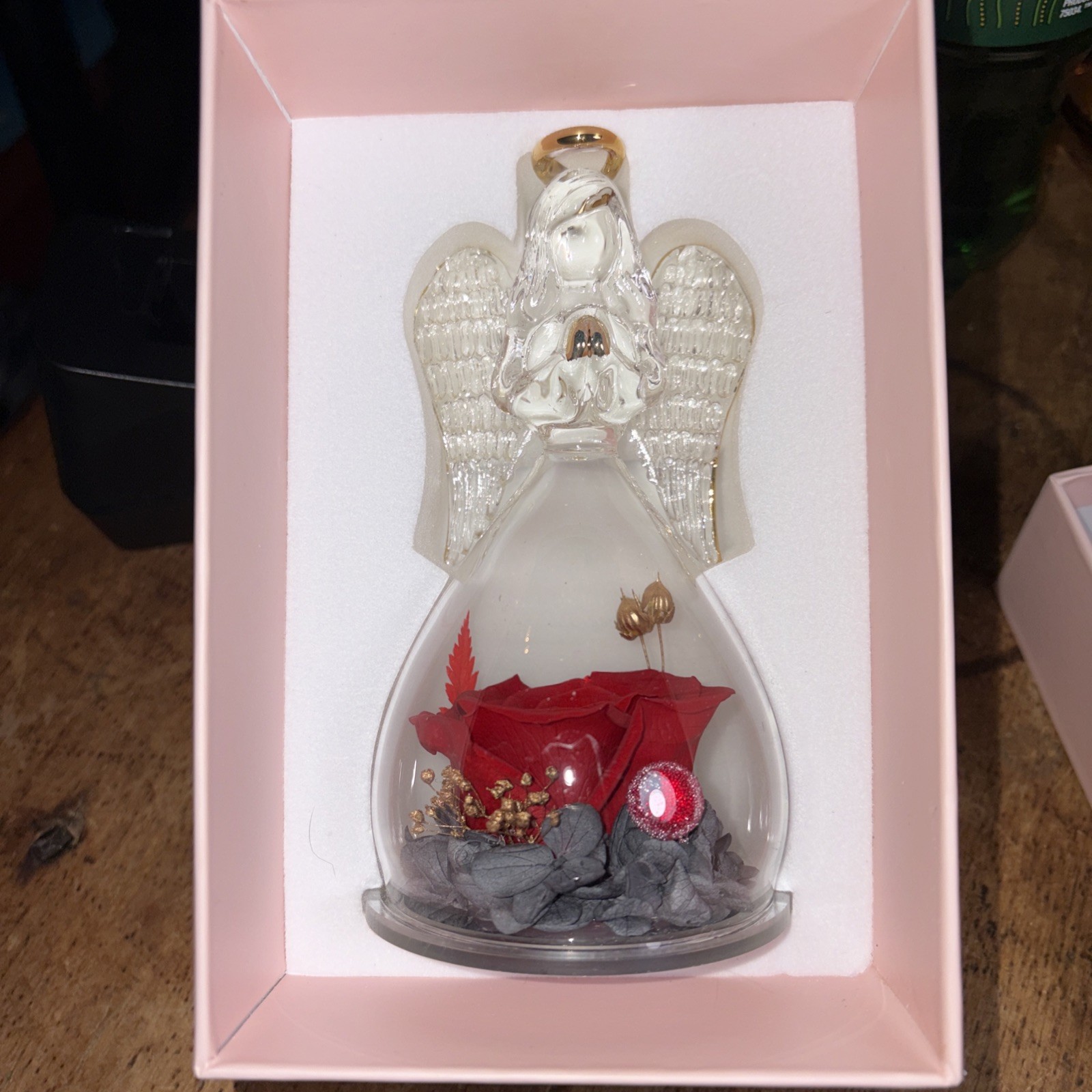 Vintage Anulunob Eternal Preserved, Rose, Angel In Original Box