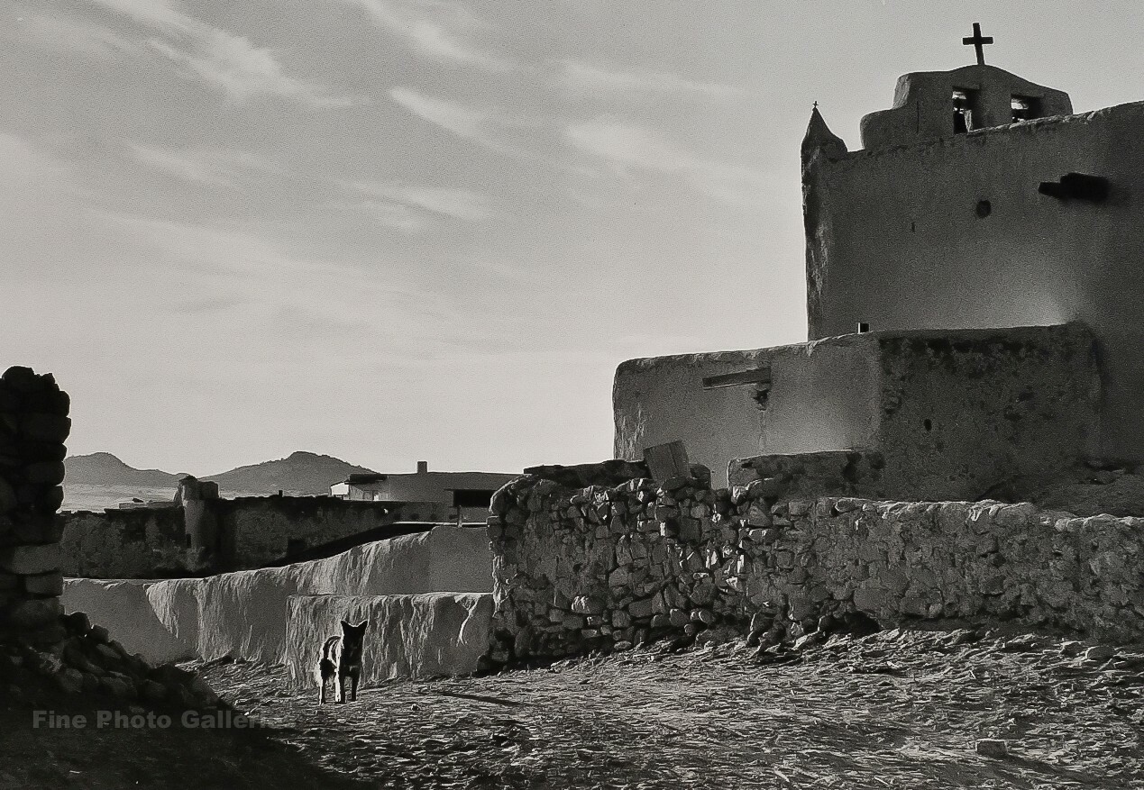1928/72 ANSEL ADAMS Vintage New Mexico Pueblo Church Landscape Photo On 11X14