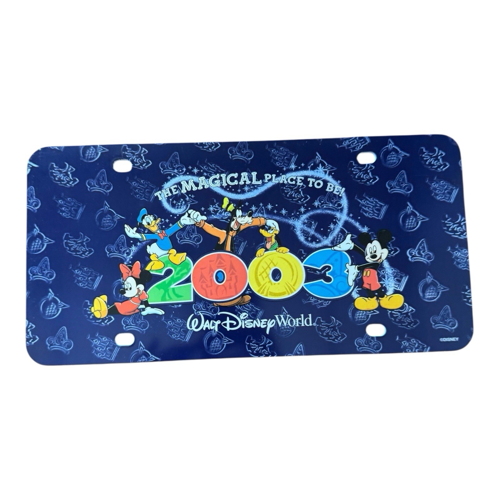 Walt Disney World 2003 License Plate Fab 5 Mickey Minnie Goofy Donald Plastic