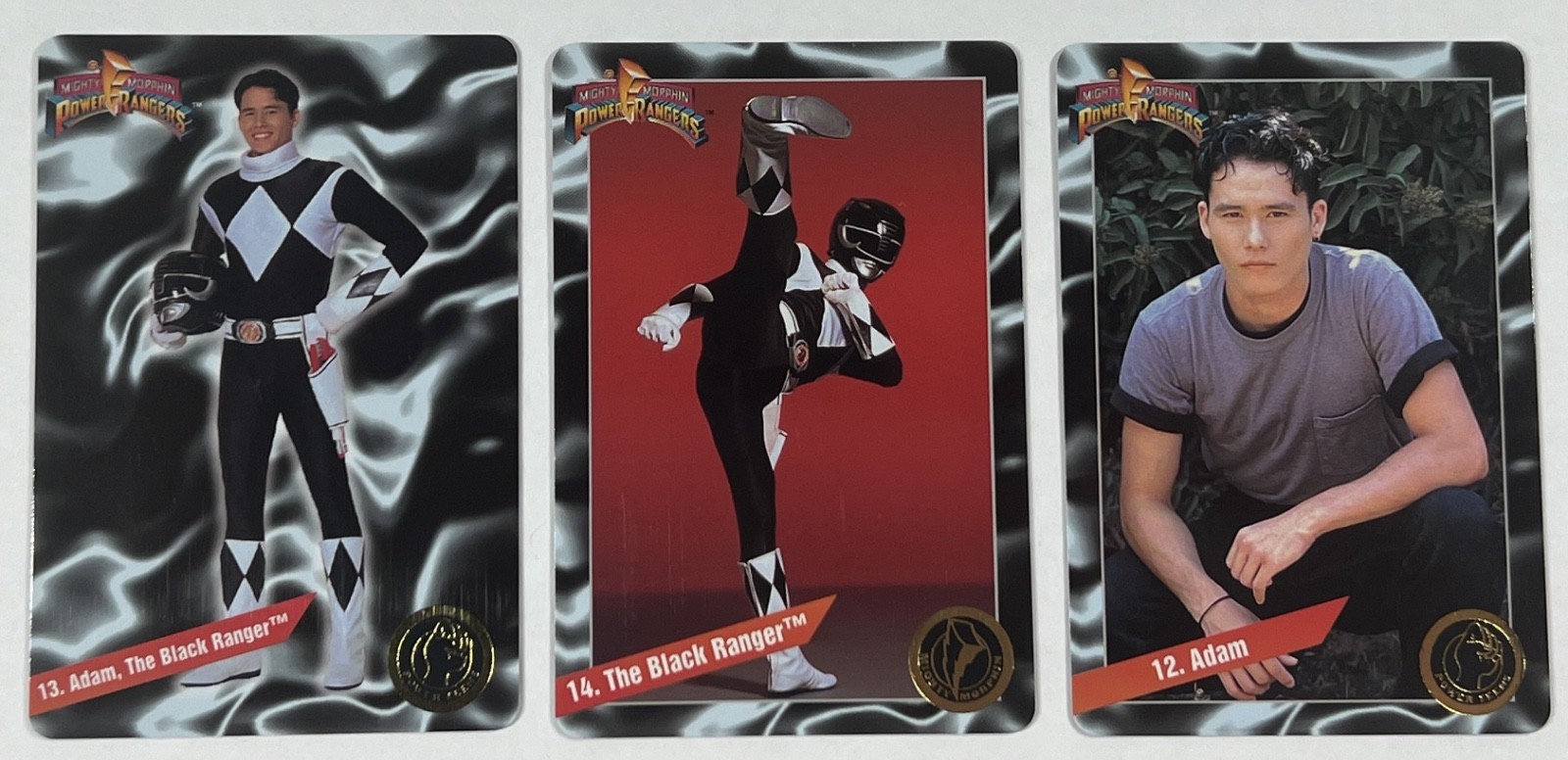 1995 CARDZILLION Power Rangers Series 1 BLACK RANGER 3-CARD #12/13/14 *toysRus