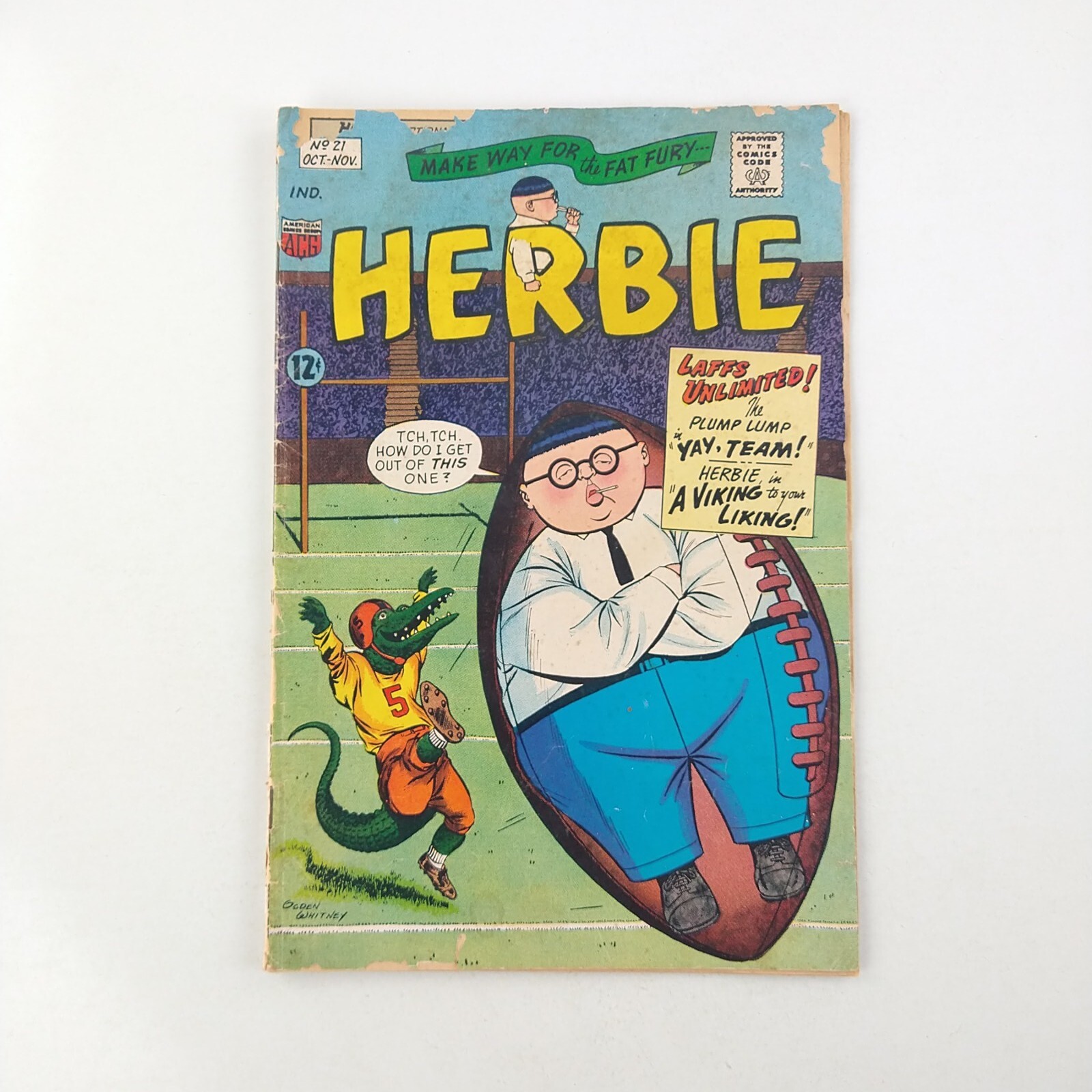 Herbie #21 Silver Age Whitney Cover (1966 ACG Comics) Centerfold Detached