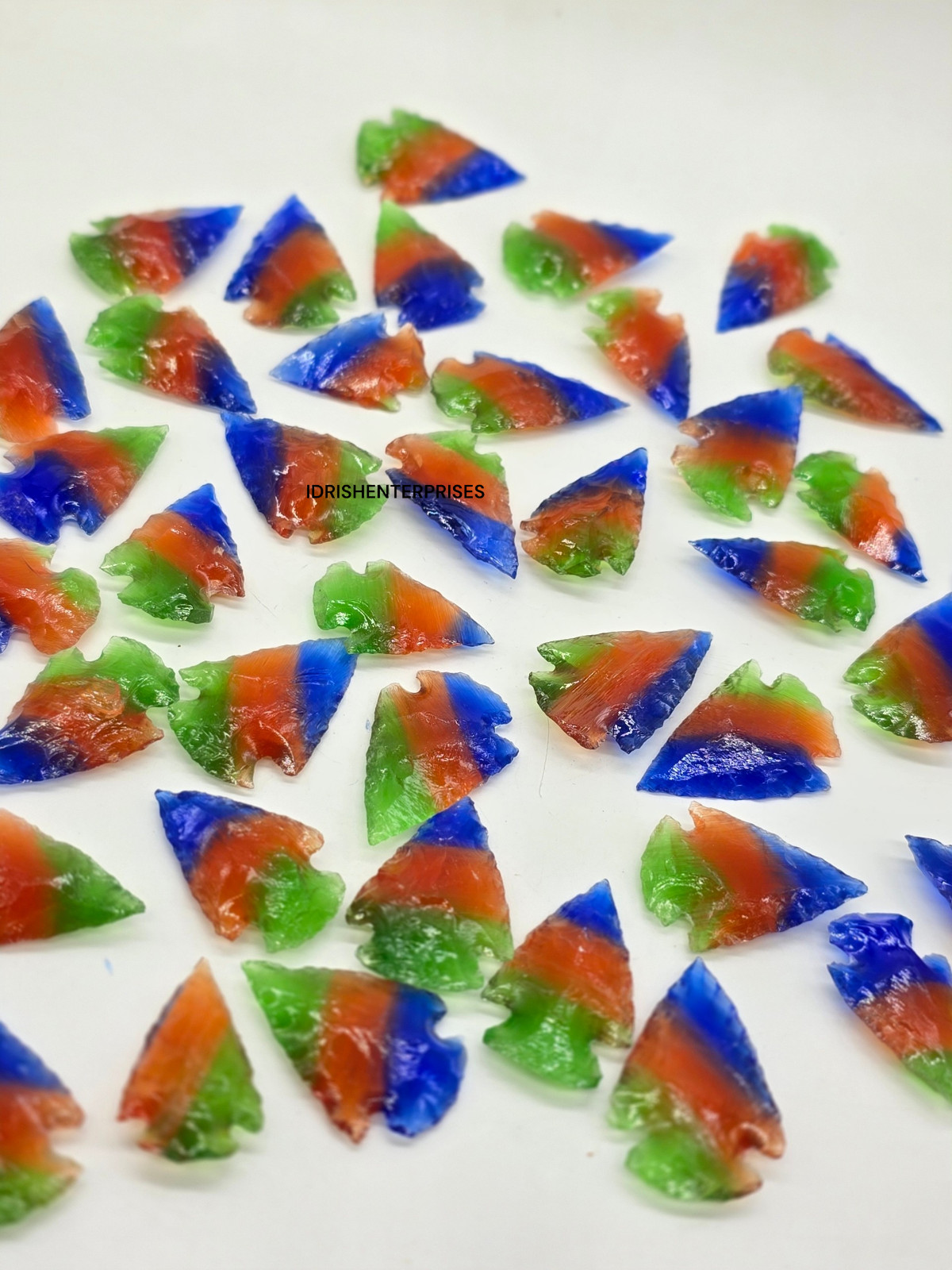 Multi Color Fiber Optic Glass Arrowheads 1-1.25\