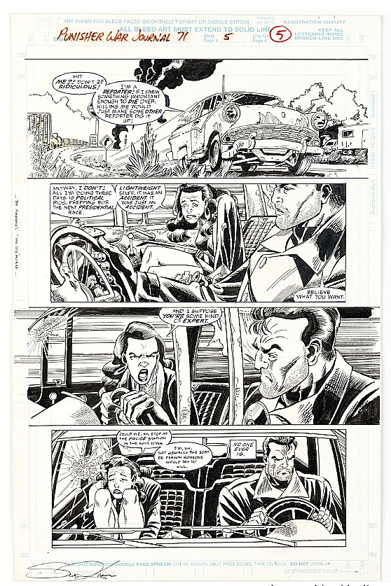 Punisher War Journal #71 Page 5 Hugh Hayes Original Comic Art Marvel Comics 1994