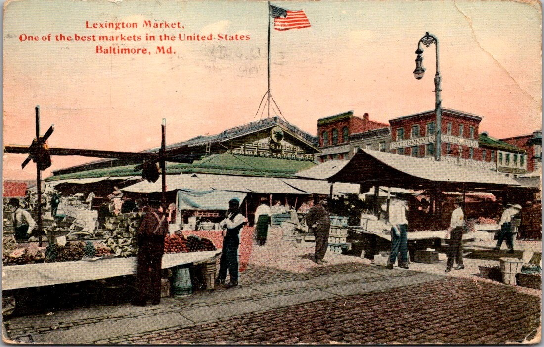 LEXINGTON MARKET Baltimore, Maryland MD c1915 Postcard