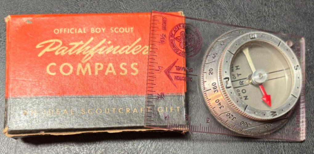 Vintage BSA Official Boy Scout Pathfinder Compass by Silva Flawless Liquid Dial 