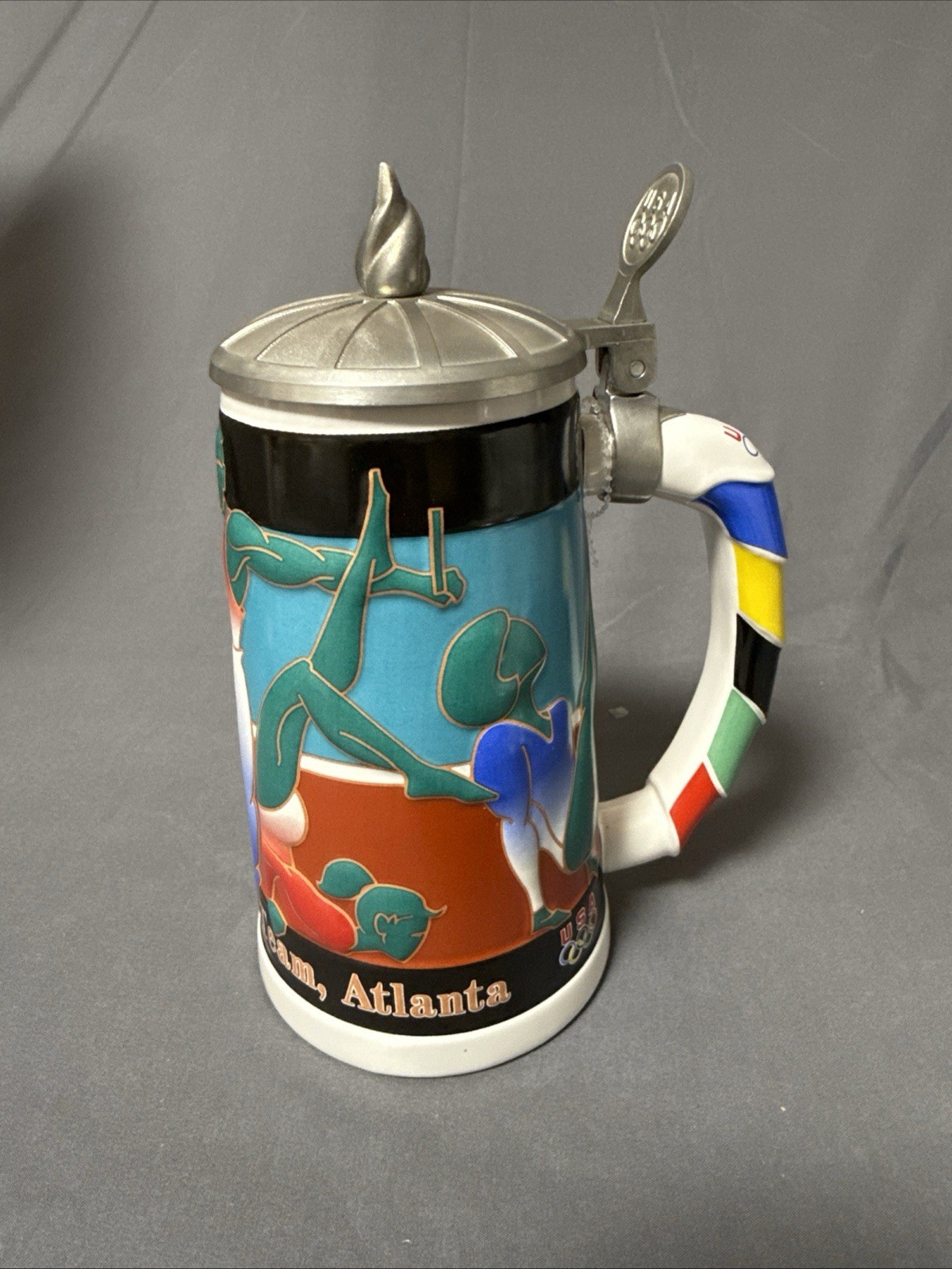 1996 USA Olympic Team Track & Field Stein Anheuser Busch Ceramarte